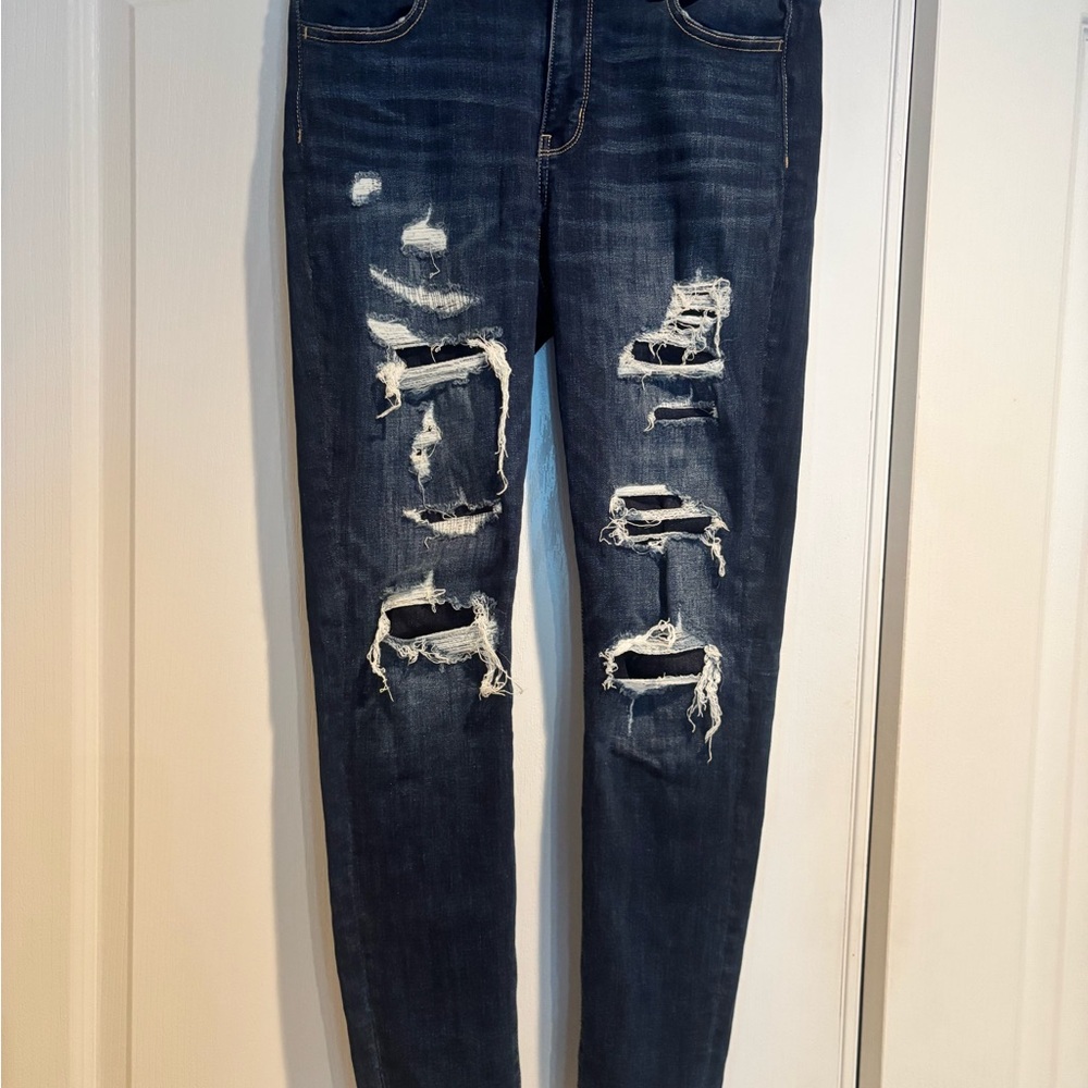 Distressed American Eagle Blue Jeans